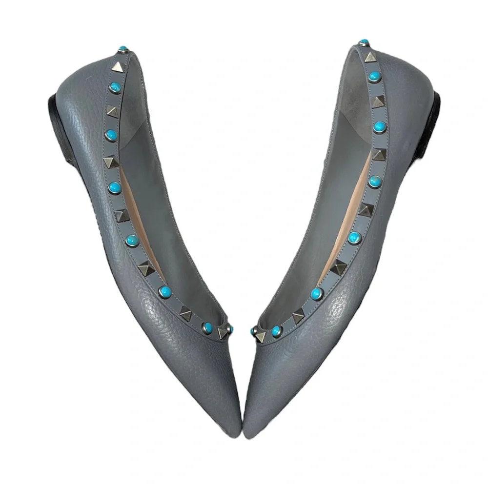 Valentino Garavani Rockstud Ballet Flat size 37 Grey - Picture 4 of 10